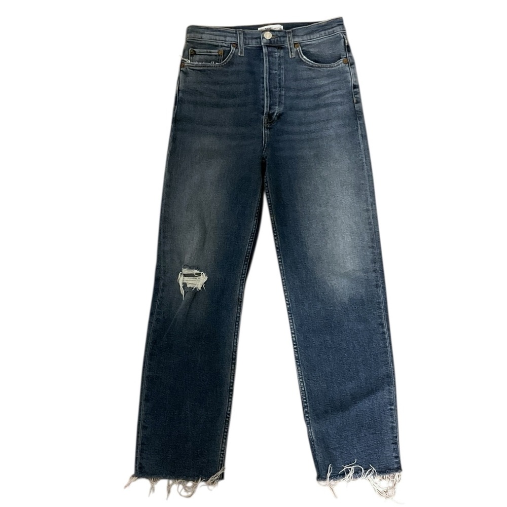 Re/Done Woman’s Slim Frayed Jeans
